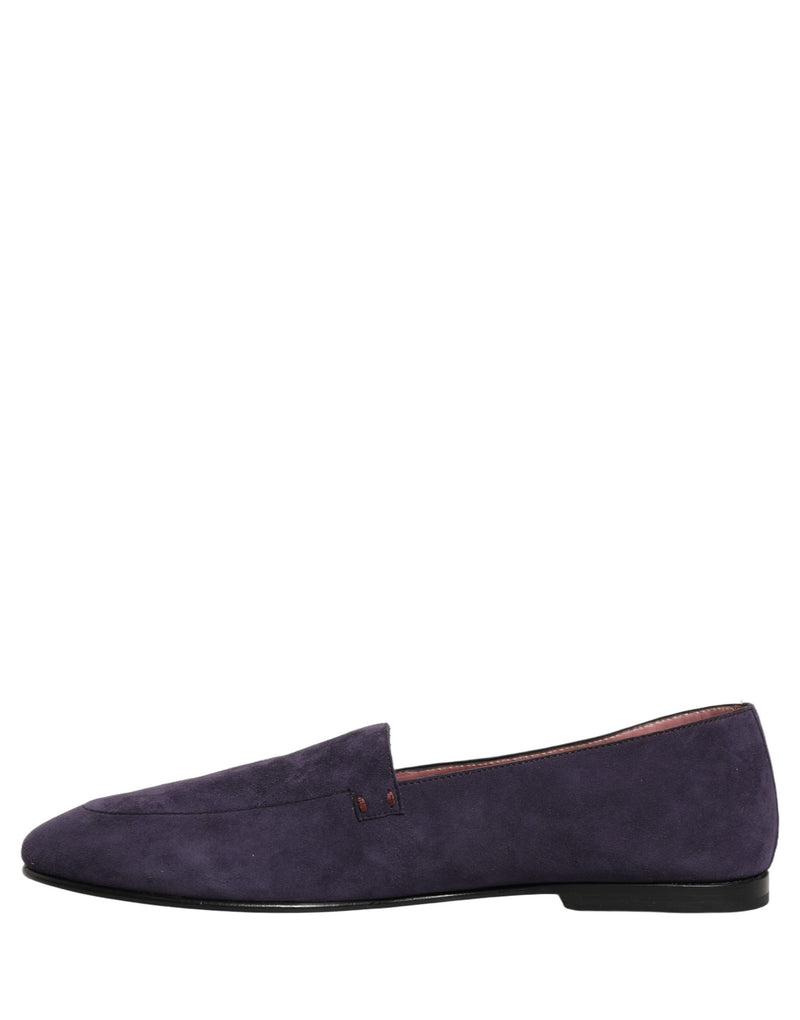 Mocassins masculinos sem cadarço de veludo violeta Dolce & Gabbana