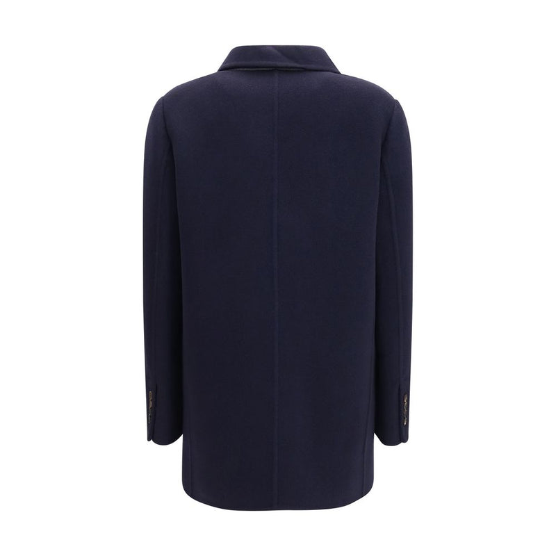 Brunello Cucinelli Blue Wool Oves Aries Full-Length Jacket