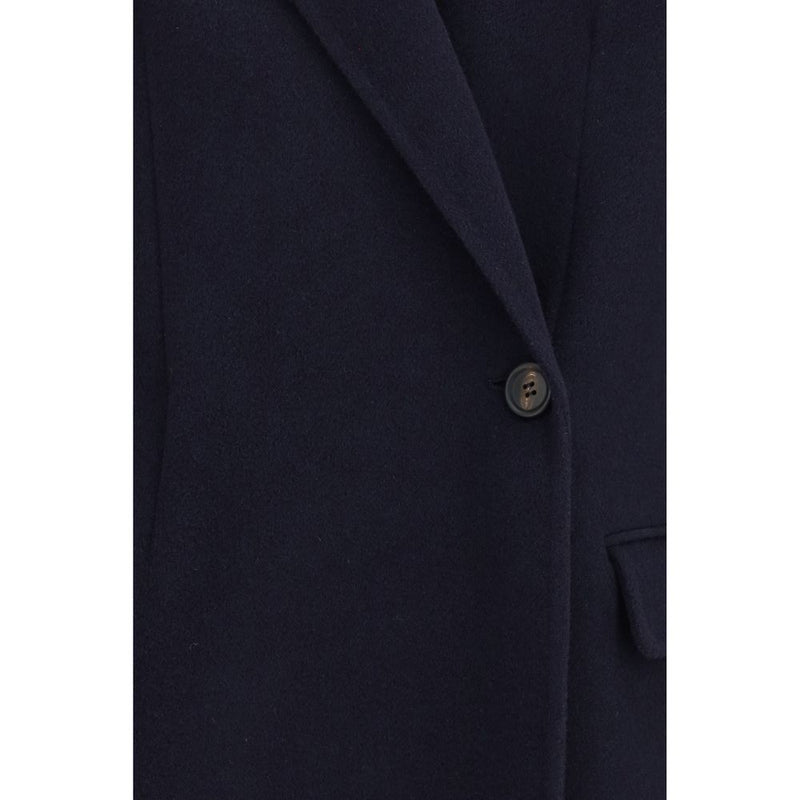Brunello Cucinelli Blue Wool Oves Aries Full-Length Jacket