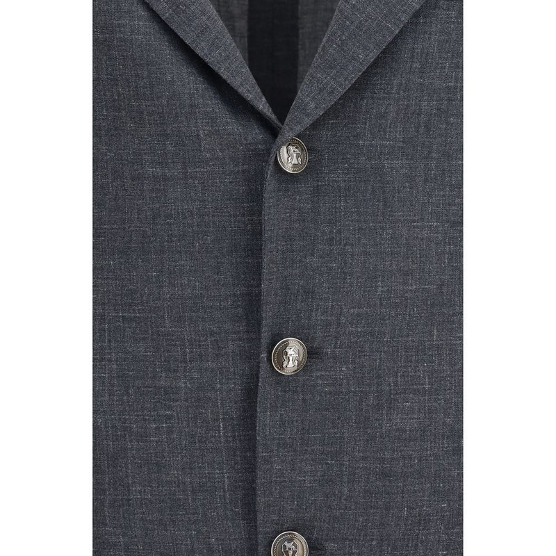 Brunello Cucinelli Gray Wool Oves Aries Blazer