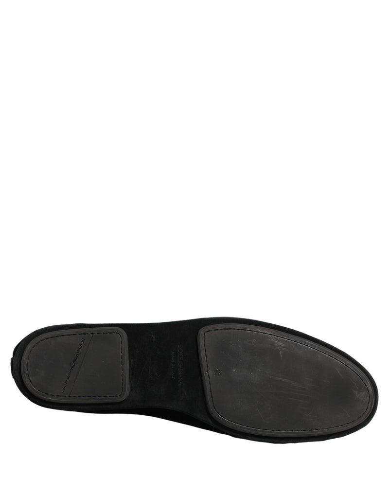 Mocasines de vestir Dolce & Gabbana negros con corona adornada