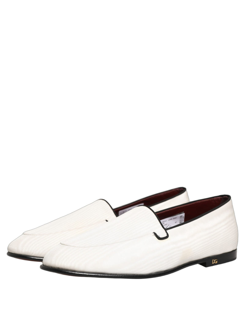 Mocasines planos sin cordones para hombre de Dolce & Gabbana de terciopelo blanco