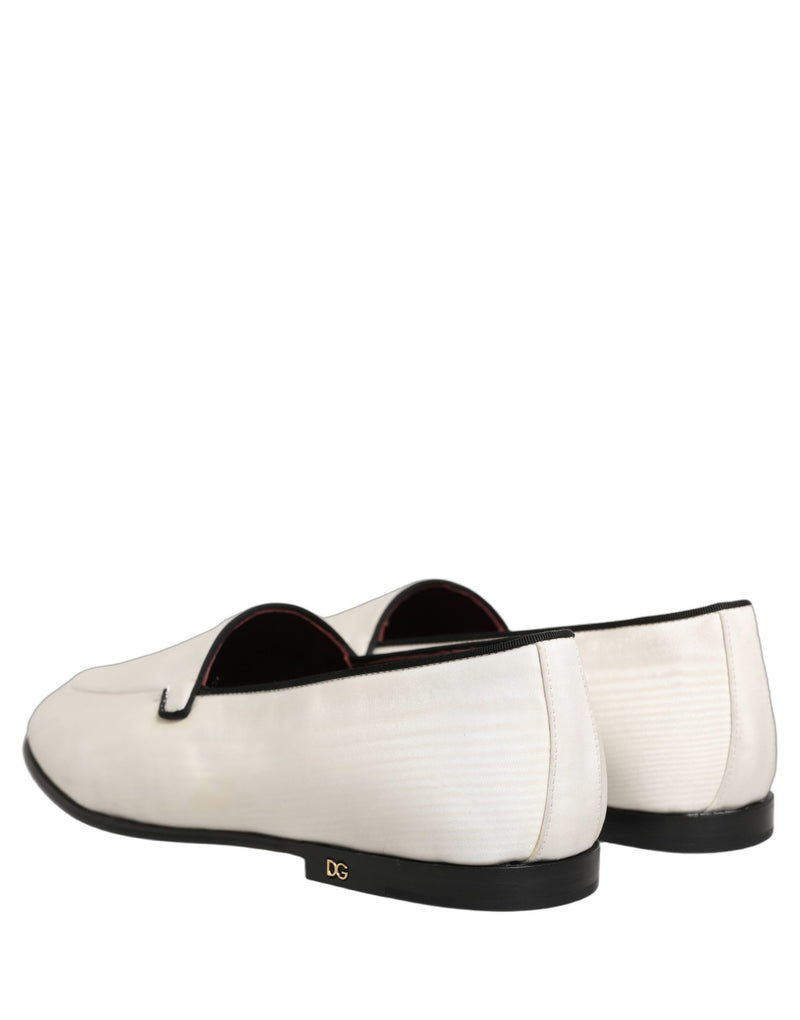 Mocasines planos sin cordones para hombre de Dolce & Gabbana de terciopelo blanco