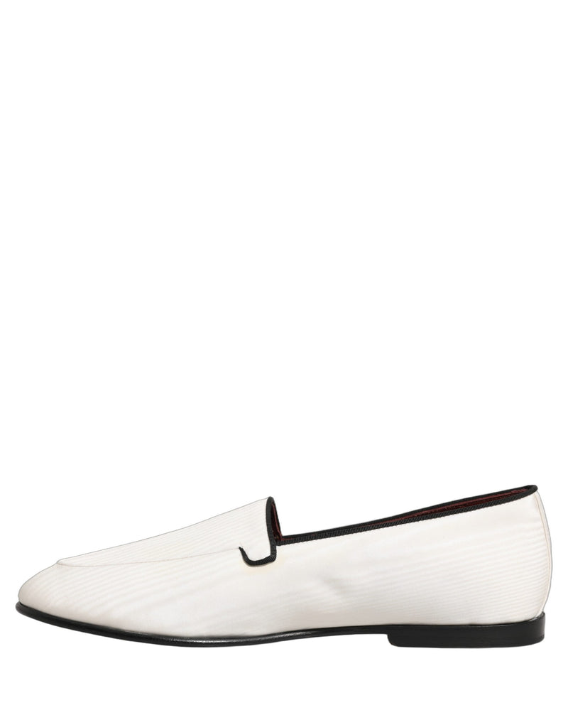 Mocasines planos sin cordones para hombre de Dolce & Gabbana de terciopelo blanco