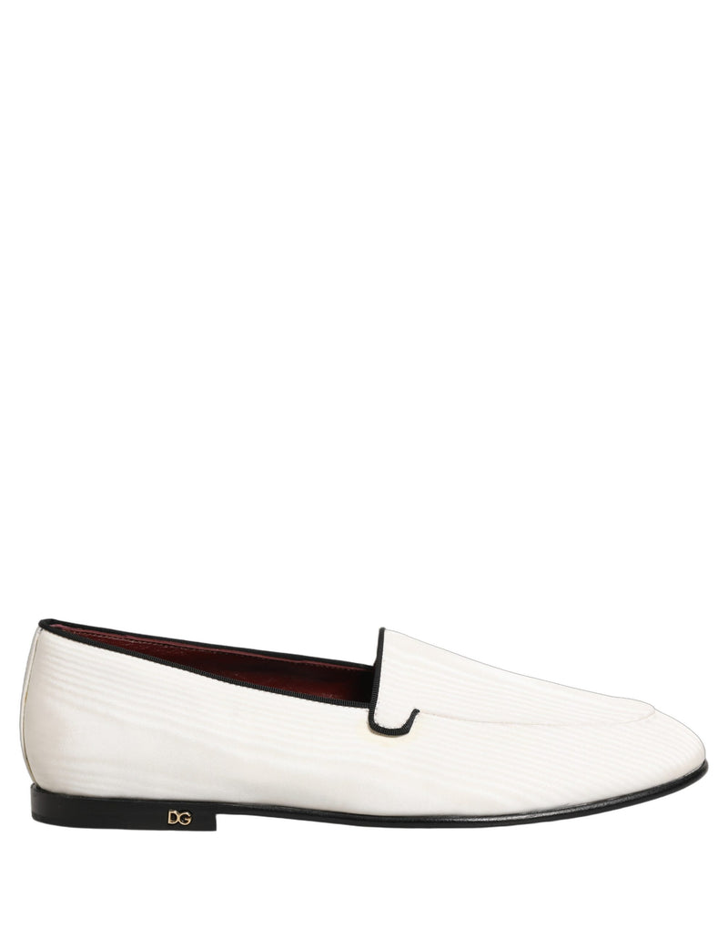 Mocasines planos sin cordones para hombre de Dolce & Gabbana de terciopelo blanco