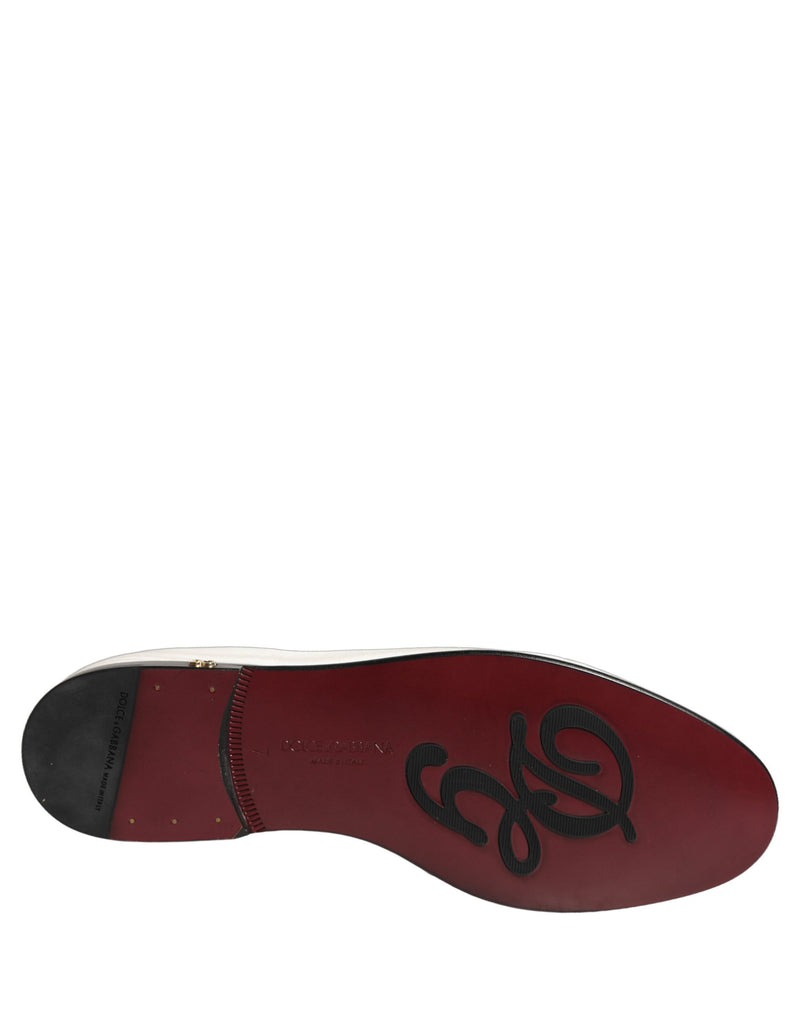 Mocasines planos sin cordones para hombre de Dolce & Gabbana de terciopelo blanco