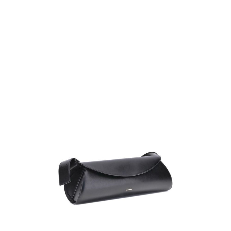 Jil Sander Black Calf Leather Bos Taurus Shoulder Bag