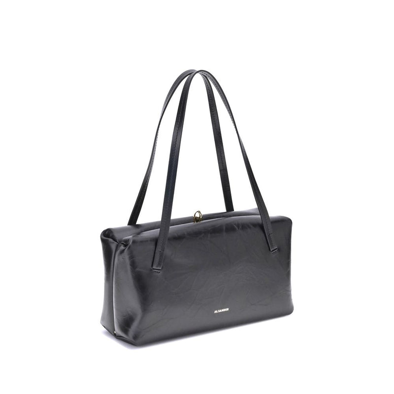 Jil Sander Black Calf Leather Bos Taurus Shoulder Bag
