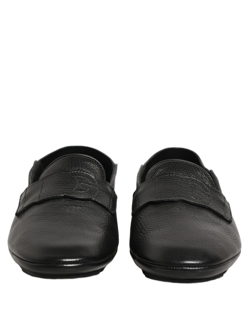 Mocassins driver de couro de cervo preto Dolce & Gabbana