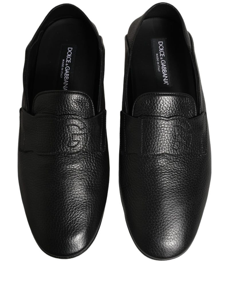 Mocassins driver de couro de cervo preto Dolce & Gabbana