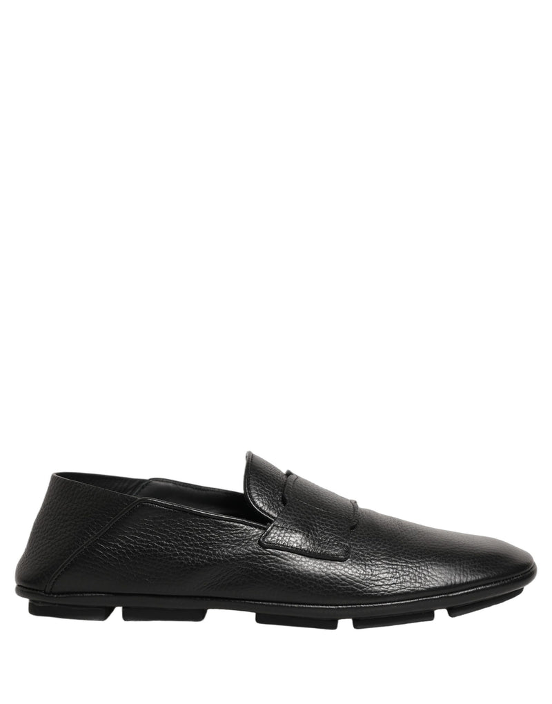 Mocassins driver de couro de cervo preto Dolce & Gabbana