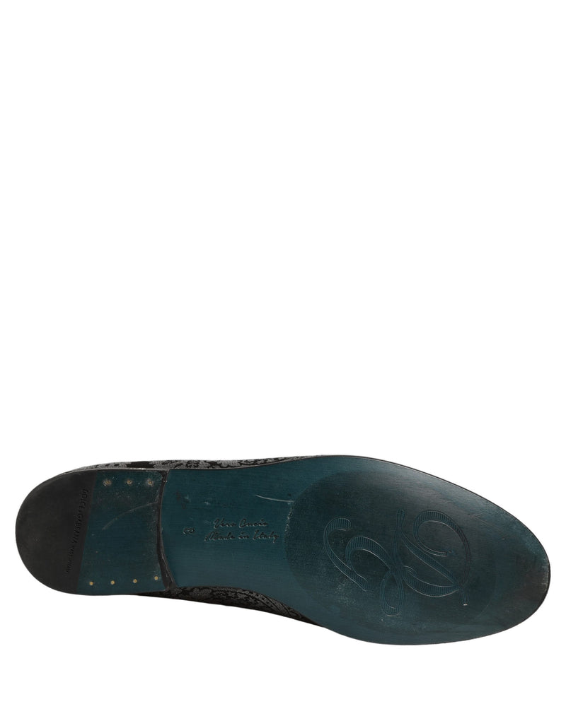 Mocassins à enfiler Dolce & Gabbana en cuir jacquard argenté