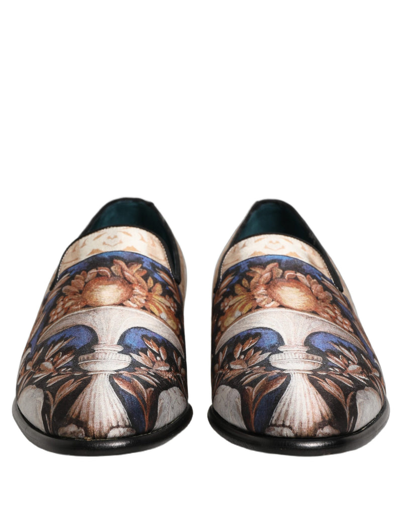 Sapatos mocassins de veludo multicolorido com estampa de frutas Dolce & Gabbana