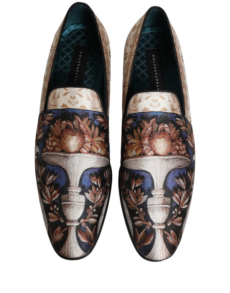 Sapatos mocassins de veludo multicolorido com estampa de frutas Dolce & Gabbana