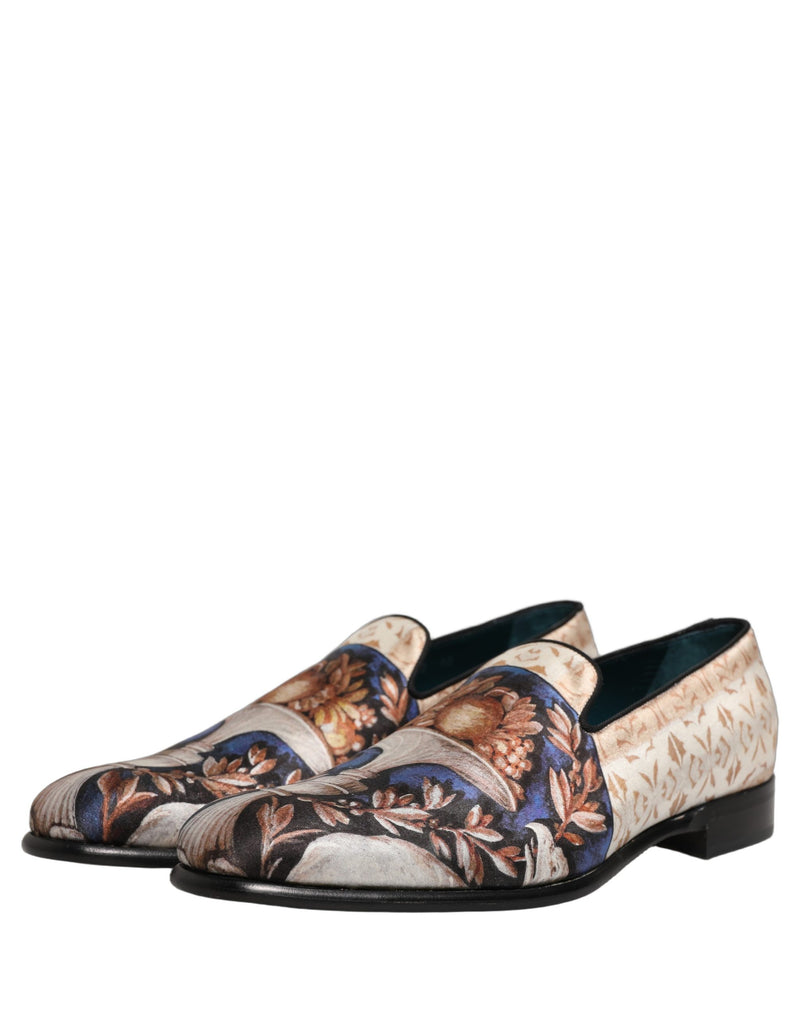 Sapatos mocassins de veludo multicolorido com estampa de frutas Dolce & Gabbana