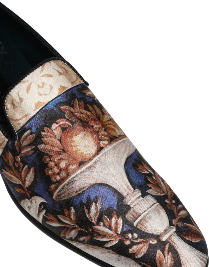 Sapatos mocassins de veludo multicolorido com estampa de frutas Dolce & Gabbana