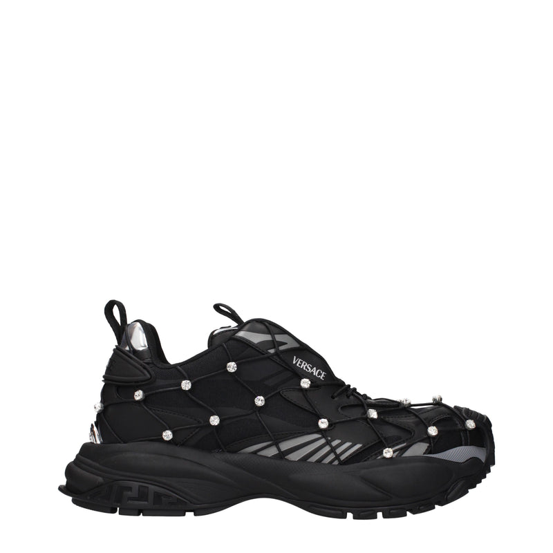 Versace Black Fabric Sneakers