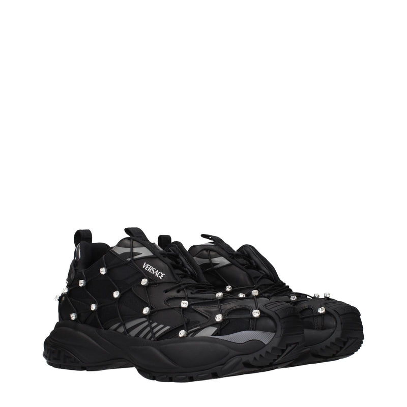 Versace Black Fabric Sneakers