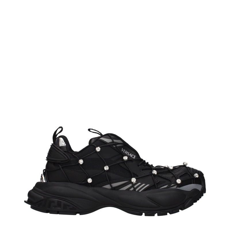 Versace Black Fabric Chunky Sneakers