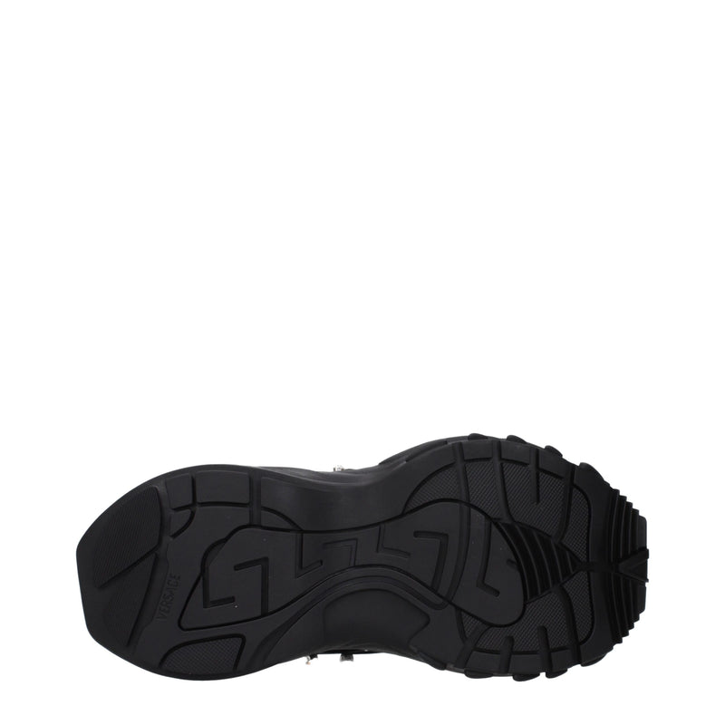 Versace Black Fabric Chunky Sneakers