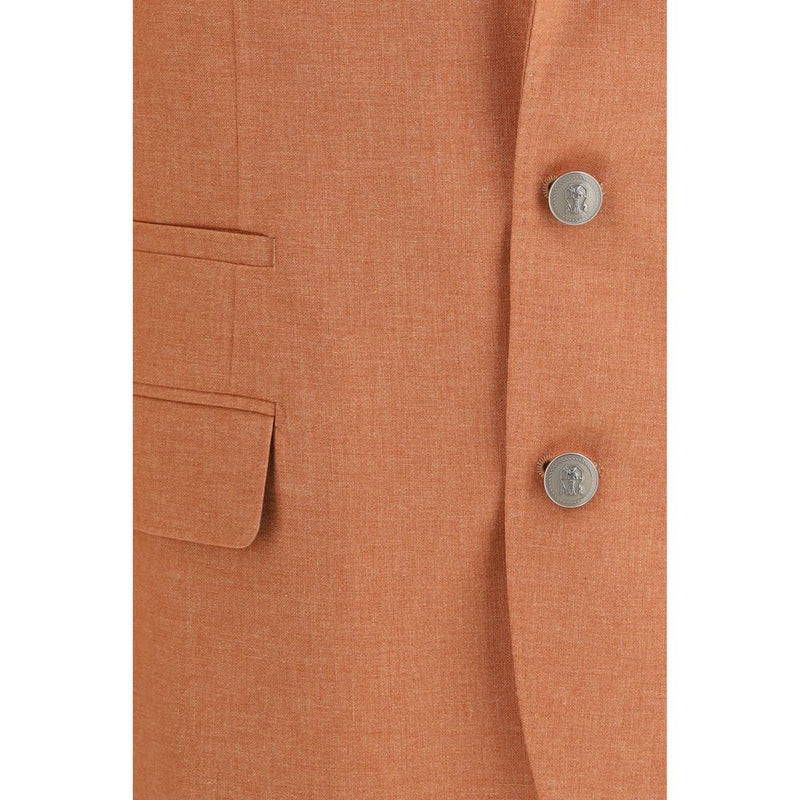 Brunello Cucinelli Orange Wool Oves Aries Blazer