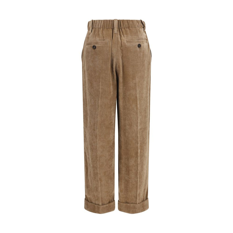 Brunello Cucinelli Brown Viscose Casual Pants