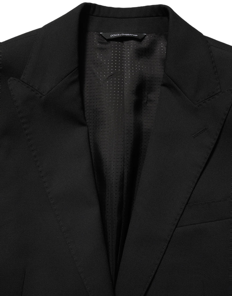 Blazer preto de poliéster com abotoamento simples Dolce & Gabbana