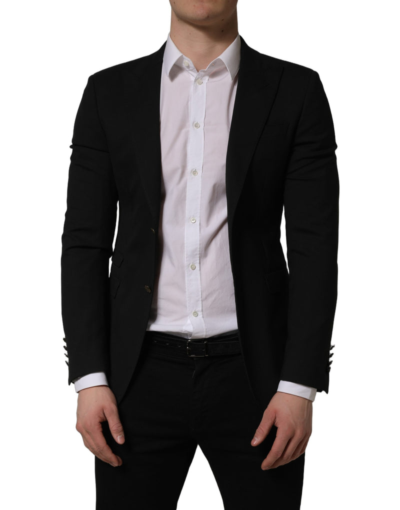 Blazer preto de poliéster com abotoamento simples Dolce & Gabbana