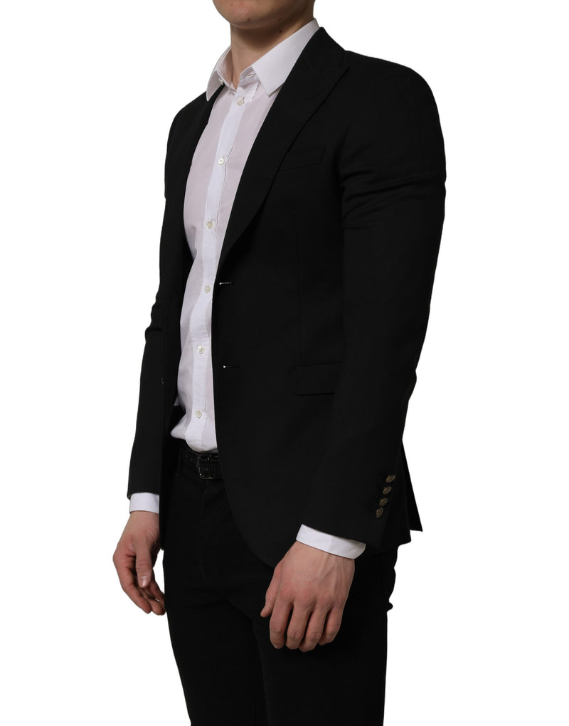 Blazer preto de poliéster com abotoamento simples Dolce & Gabbana