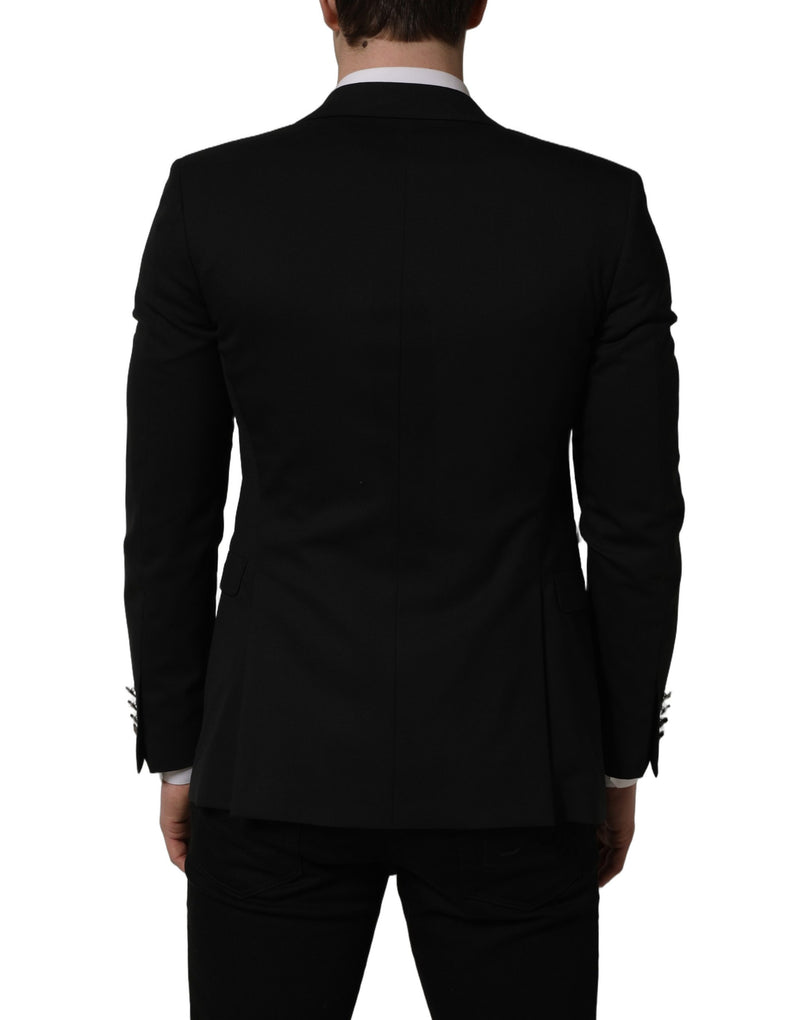 Blazer preto de poliéster com abotoamento simples Dolce & Gabbana