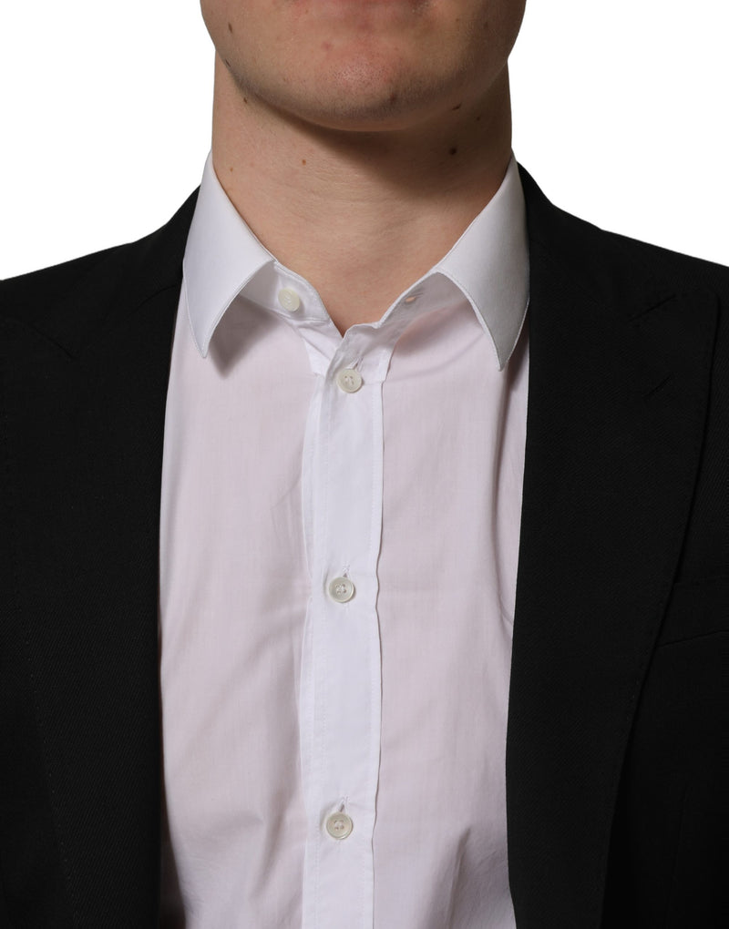 Blazer preto de poliéster com abotoamento simples Dolce & Gabbana