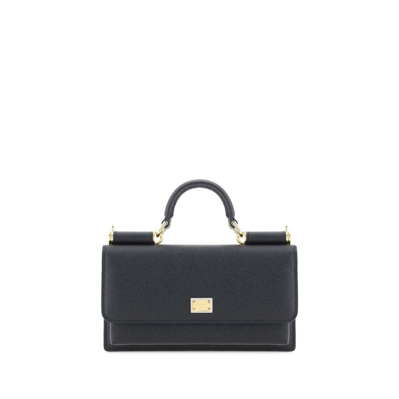 Dolce & Gabbana Black Calf Leather Bos Taurus Shoulder Bag
