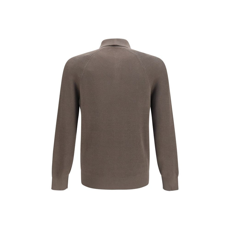 Brunello Cucinelli Brown Cotton Polo Shirt