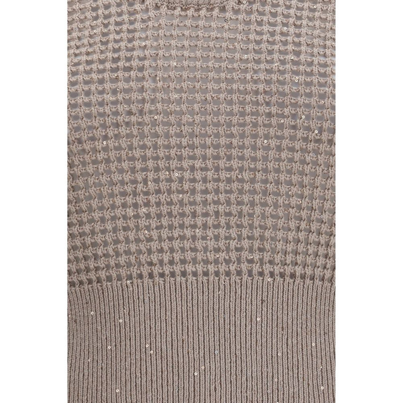 Brunello Cucinelli Beige Cotton Tank Tops