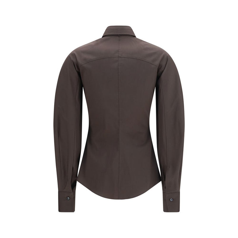 Brunello Cucinelli Brown Cotton Dress Shirt