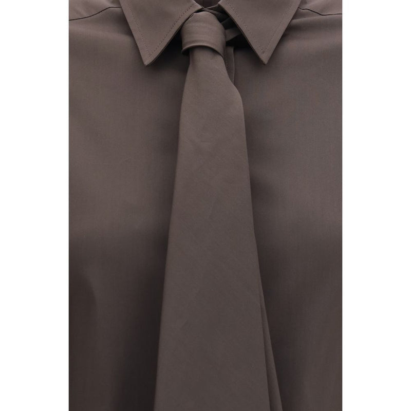 Brunello Cucinelli Brown Cotton Dress Shirt