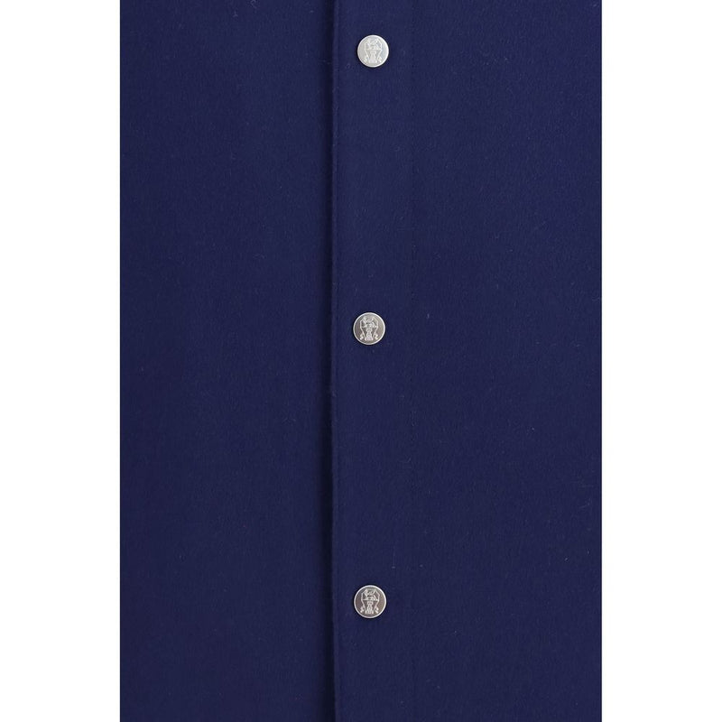 Brunello Cucinelli Blue Cashmere Full-Length Jacket