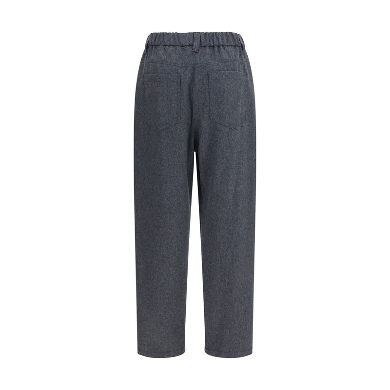 Brunello Cucinelli Gray Wool Oves Aries Casual Pants