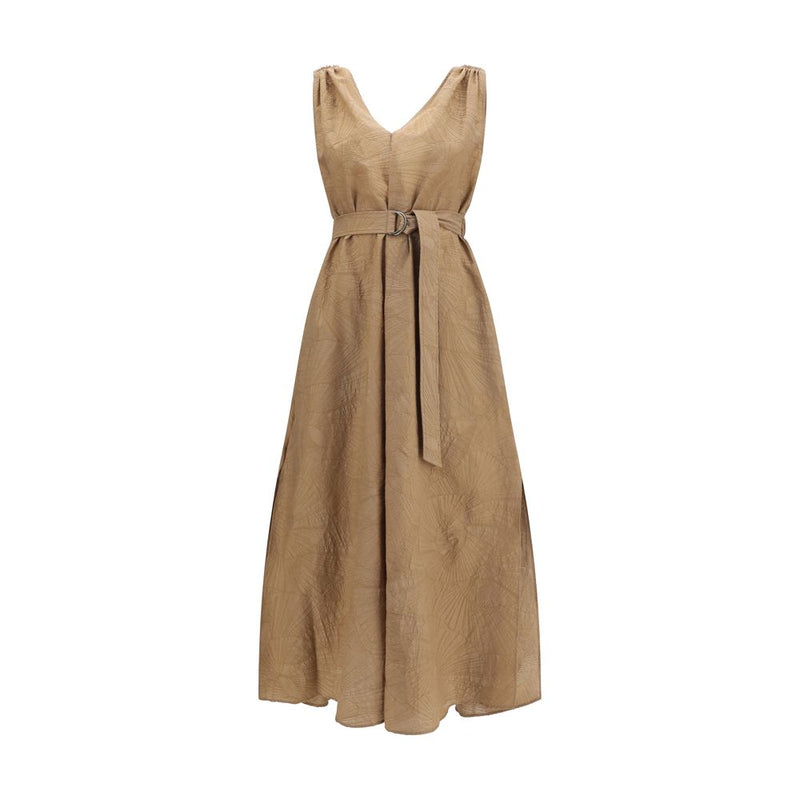 Brunello Cucinelli Beige Cotton Casual Dress