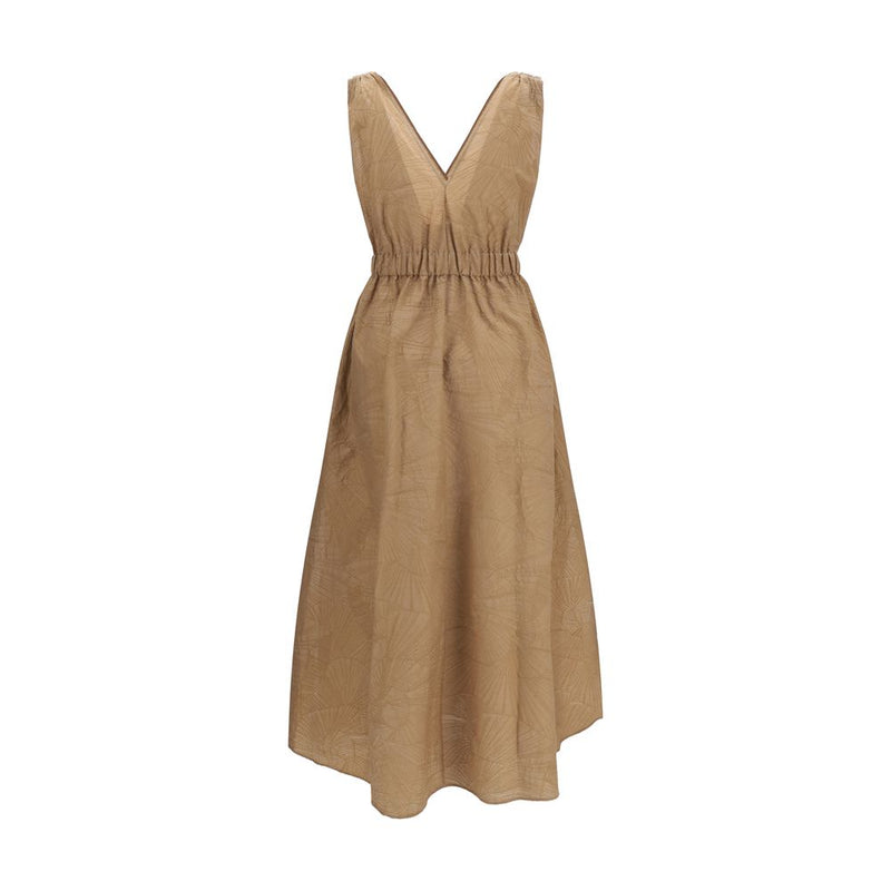 Brunello Cucinelli Beige Cotton Casual Dress
