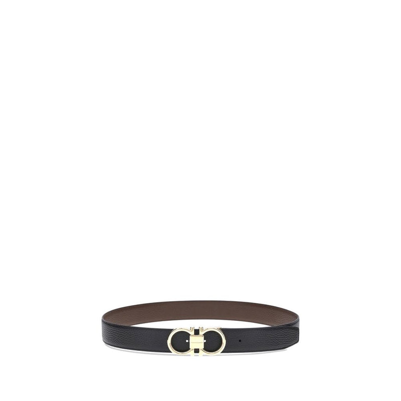 Ferragamo Black Calf Leather Bos Taurus Belt
