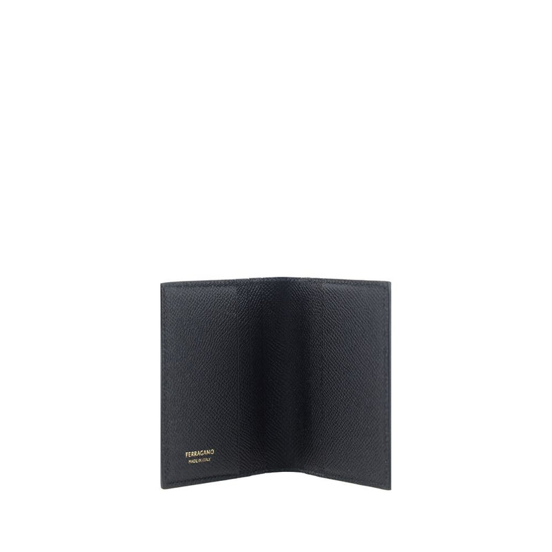 Ferragamo Black Calf Leather Bos Taurus Wallet