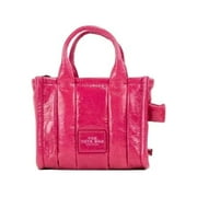 Bolso bandolera de piel color magenta Marc Jacobs The Shiny Crinkle Micro Tote