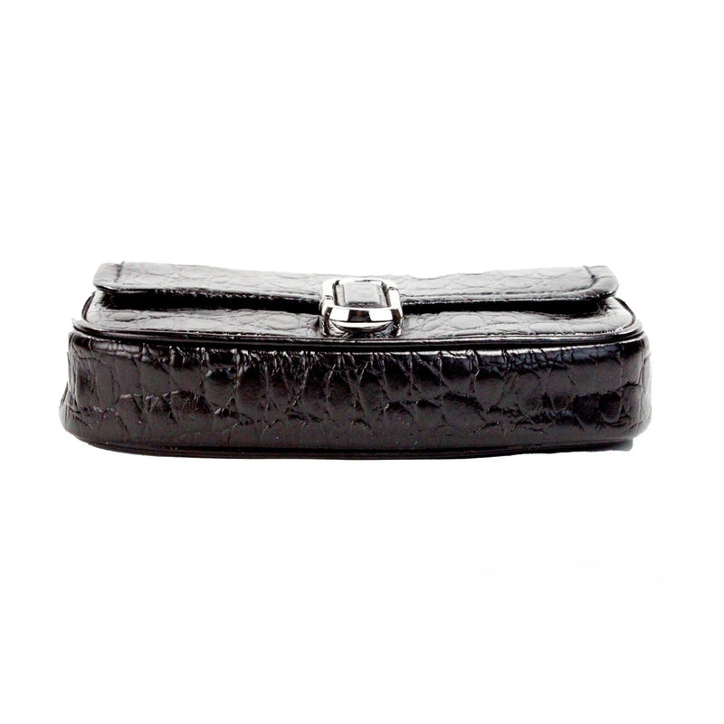 Sac bandoulière porté croisé The Mini noir en cuir embossé Marc Jacobs