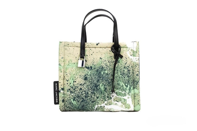 Bolsa tote tiracolo de náilon verde com estampa multicolorida de respingos de tinta Marc Jacobs
