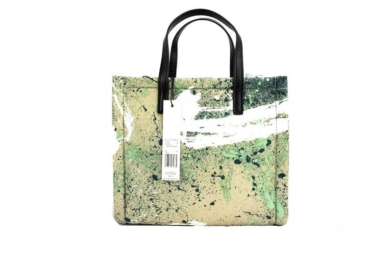 Bolsa tote tiracolo de náilon verde com estampa multicolorida de respingos de tinta Marc Jacobs