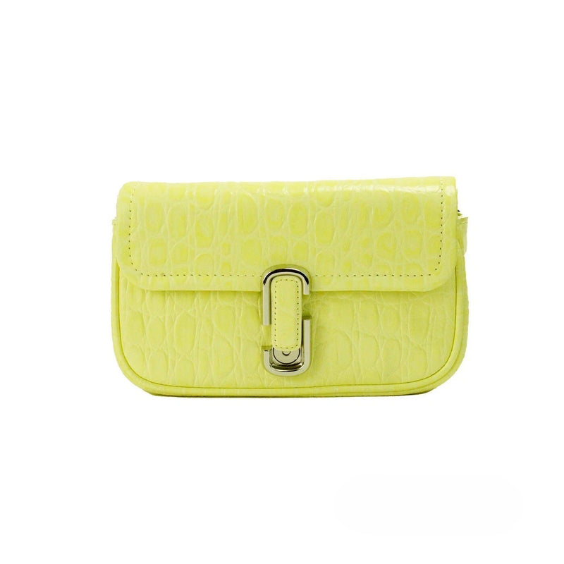 Bolso bandolera mini The de Marc Jacobs de piel amarilla grabada