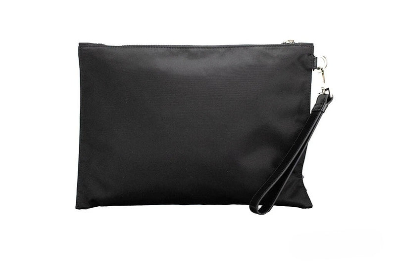Versace pochette convertibile grande in nylon nero con Medusa, da polso
