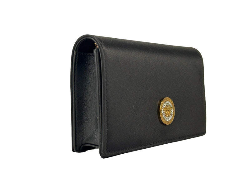 Bolsa carteira transversal preta com corrente Versace Mini