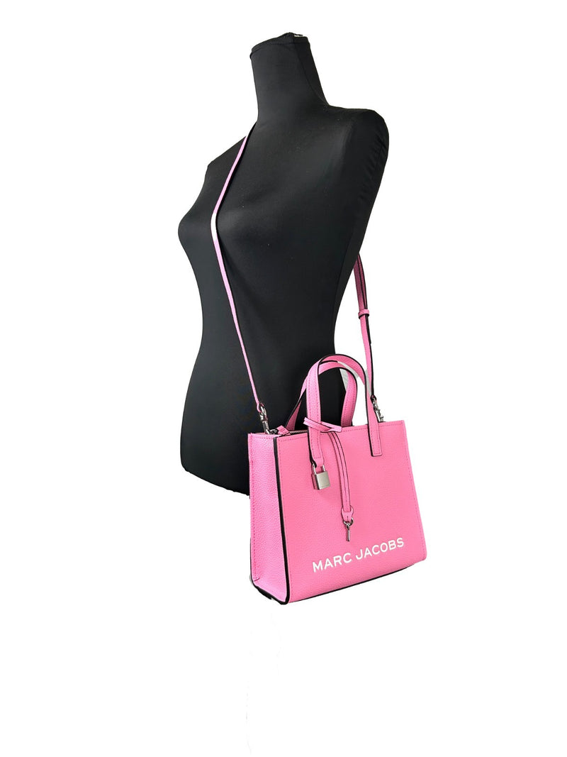 Bolsa tiracolo Mini Grind de couro rosa Marc Jacobs